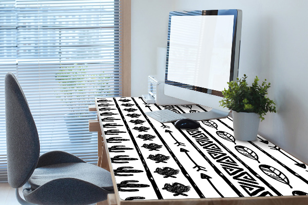 Protège bureau Boho noir et blanc
