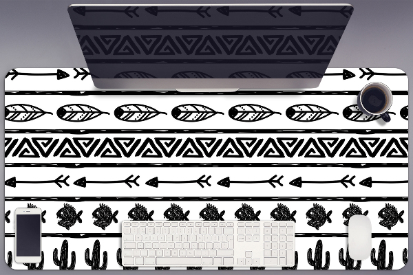 Protège bureau Boho noir et blanc