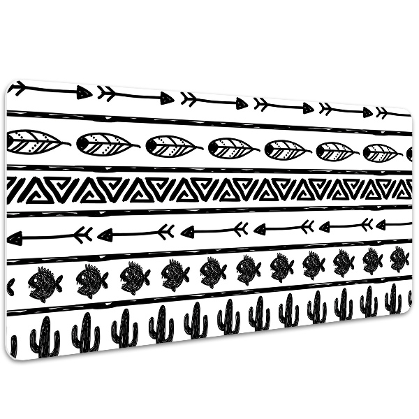 Protège bureau Boho noir et blanc