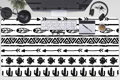 Protège bureau Boho noir et blanc