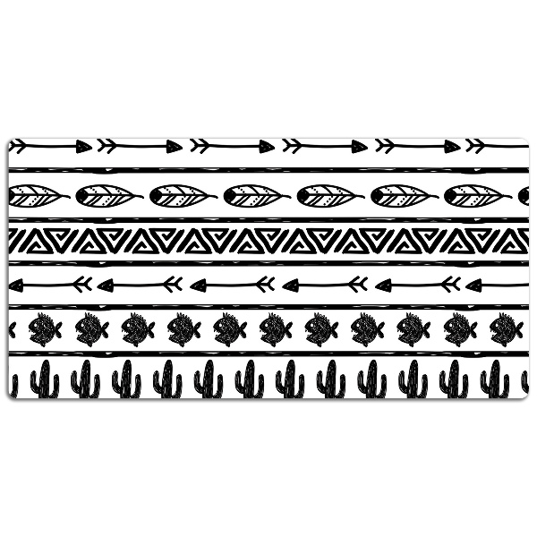 Protège bureau Boho noir et blanc