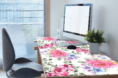 Sous main de bureau Fleurs roses