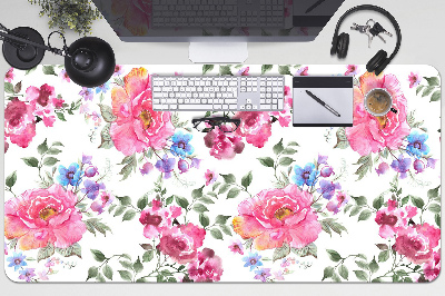 Sous main de bureau Fleurs roses