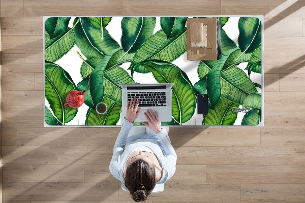 Sous-main bureau Grandes feuilles vertes