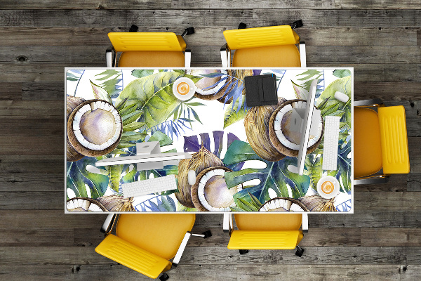 Tapis de bureau Noix de coco et feuilles