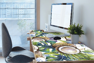 Tapis de bureau Noix de coco et feuilles