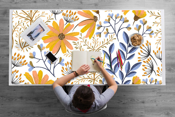 Sous-main bureau Prairie pastel