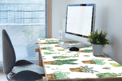 Sous-main bureau Cactus peint