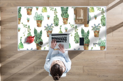 Sous-main bureau Cactus peint