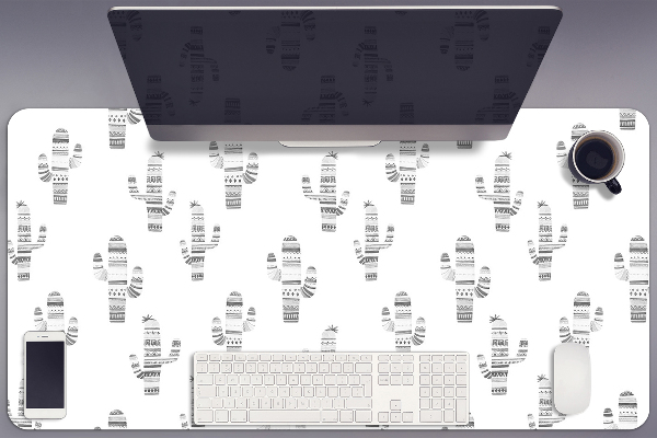 Sous-main bureau Cacti noir et blanc