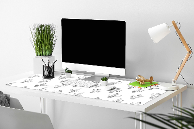 Sous-main bureau Cacti noir et blanc