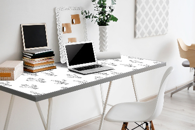 Sous-main bureau Cacti noir et blanc