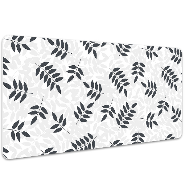 Sous-main bureau Feuilles grises noires