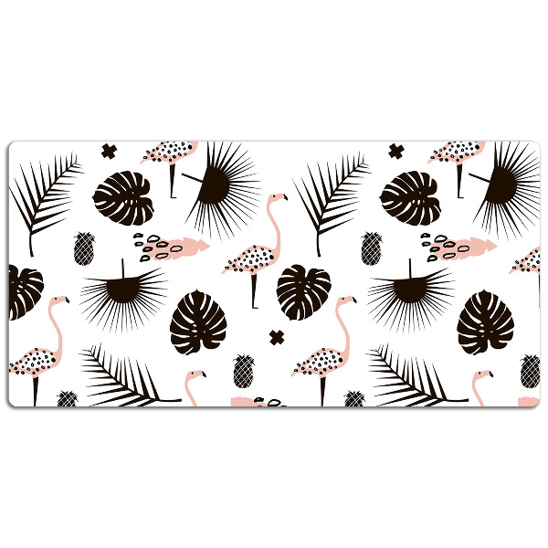 Protège bureau Feuilles et flamants