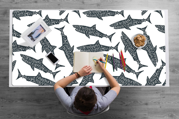 Protège bureau Typographie de requin