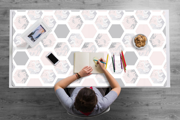 Sous main de bureau Hexagone