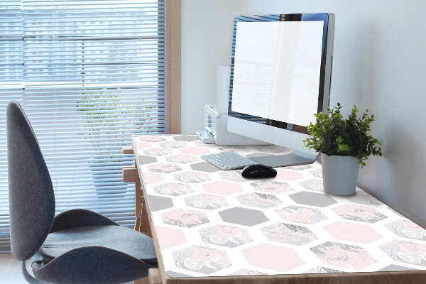 Sous main de bureau Hexagone