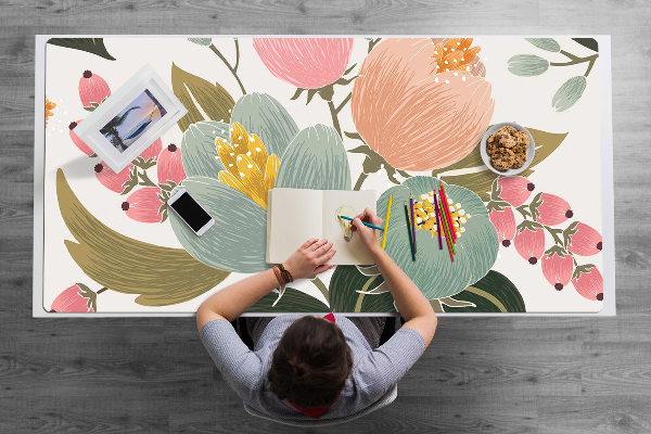 Tapis de bureau Fleurs peintes
