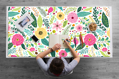 Sous-main bureau Fleurs colorées