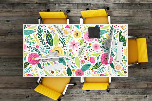 Sous-main bureau Fleurs colorées