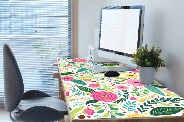 Sous-main bureau Fleurs colorées
