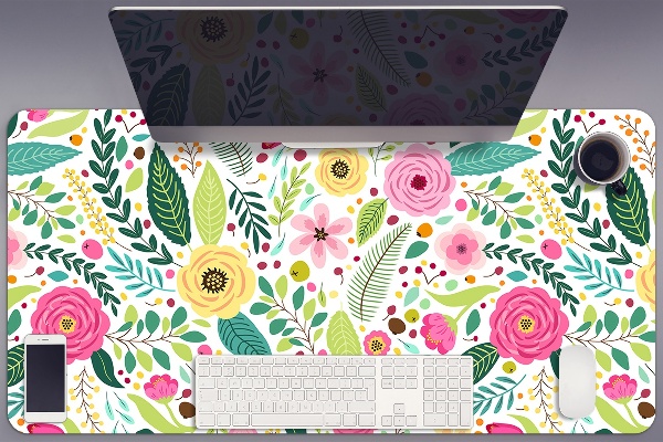 Sous-main bureau Fleurs colorées