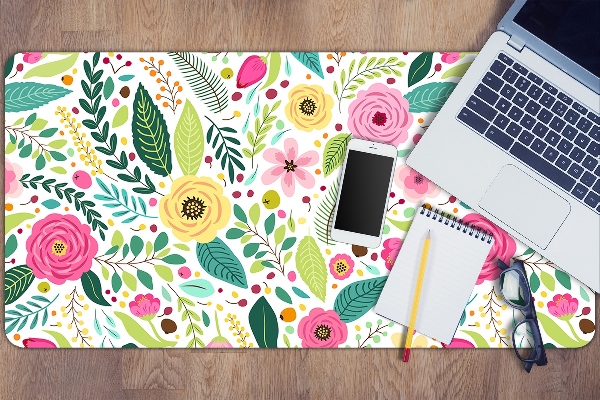 Sous-main bureau Fleurs colorées