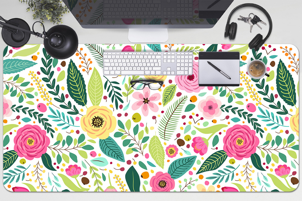 Sous-main bureau Fleurs colorées - Decortapis