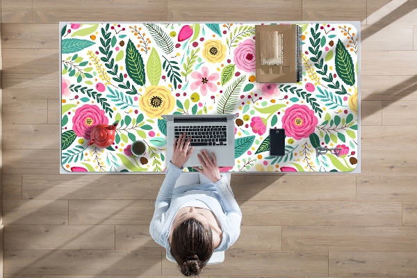 Sous-main bureau Fleurs colorées