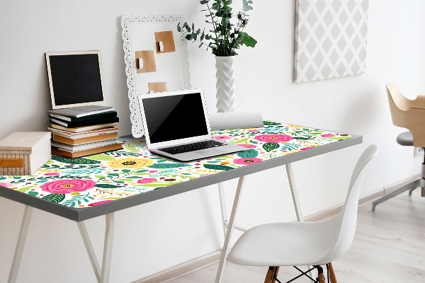 Sous-main bureau Fleurs colorées