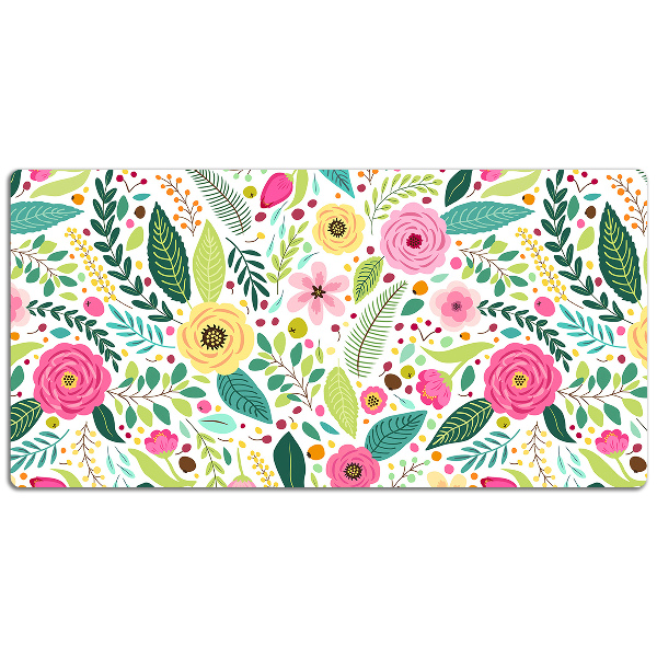 Sous-main bureau Fleurs colorées