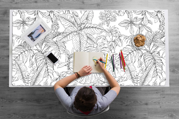 Sous-main bureau Croquis tropical