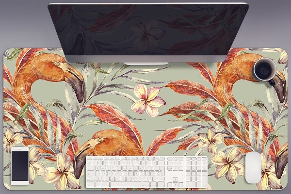 Sous-main bureau Flamants