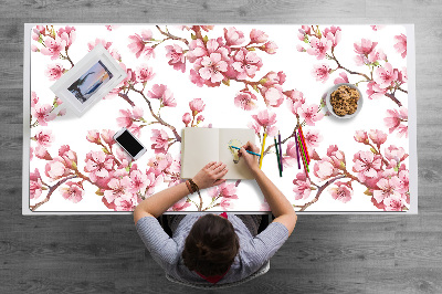 Sous main de bureau Fleurs roses