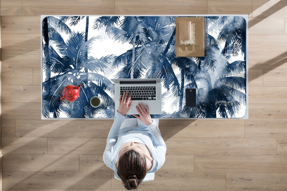 Sous-main bureau Paumes tropicales - Decortapis