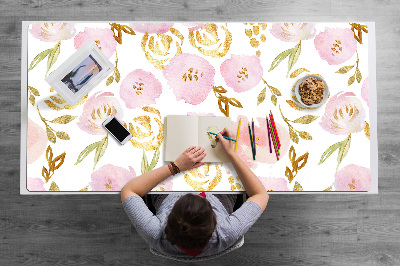 Sous main de bureau Fleurs roses