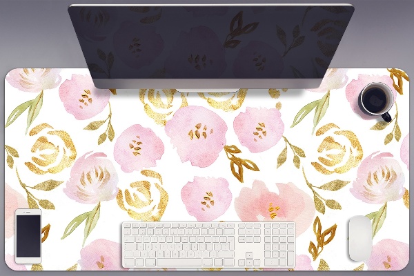 Sous main de bureau Fleurs roses