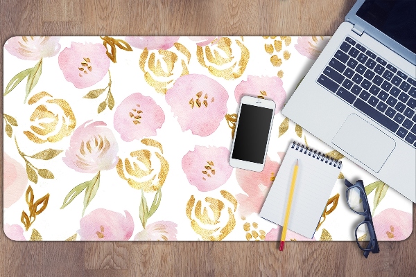 Sous main de bureau Fleurs roses