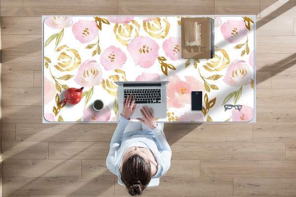 Sous main de bureau Fleurs roses
