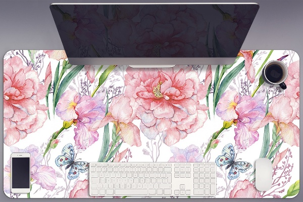 Sous-main bureau Pivoines de fleurs