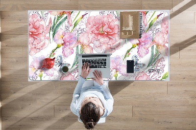 Sous-main bureau Pivoines de fleurs