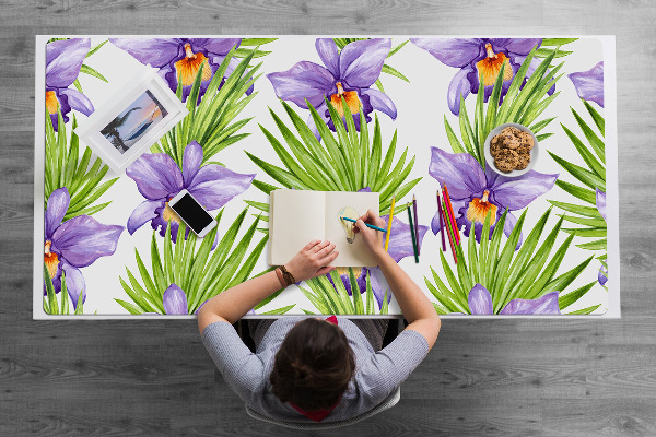 Protège bureau Fleurs pourpres