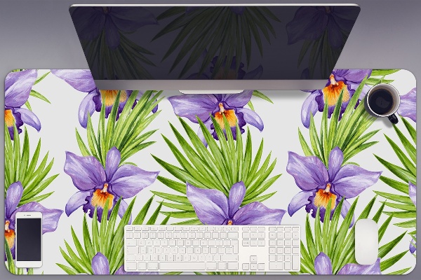 Protège bureau Fleurs pourpres