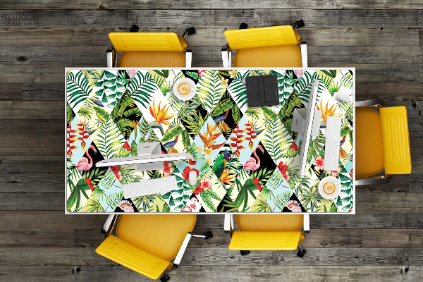 Sous-main bureau Fleurs et oiseaux