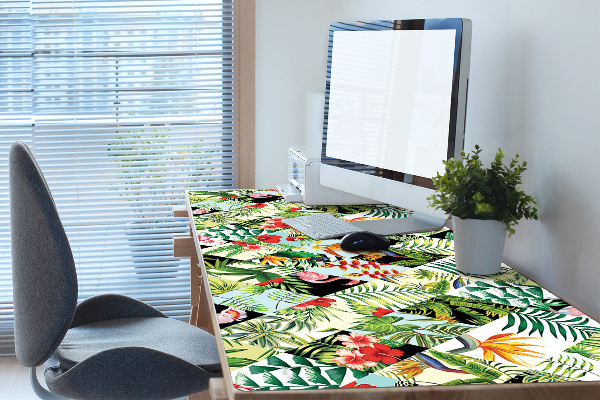 Sous-main bureau Fleurs et oiseaux