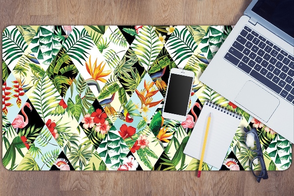 Sous-main bureau Fleurs et oiseaux