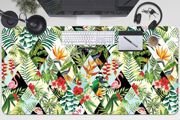 Sous-main bureau Fleurs et oiseaux