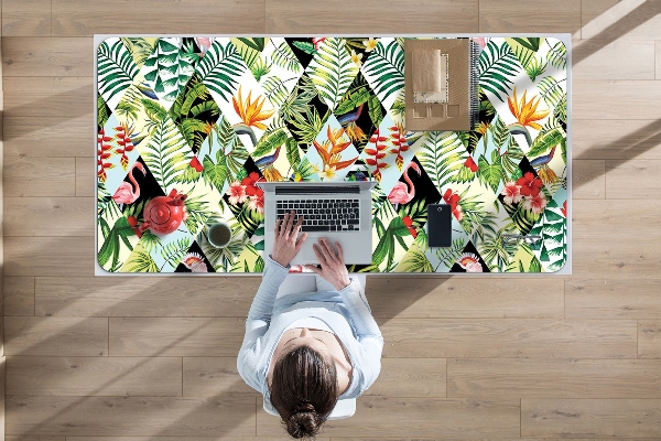 Sous-main bureau Fleurs et oiseaux