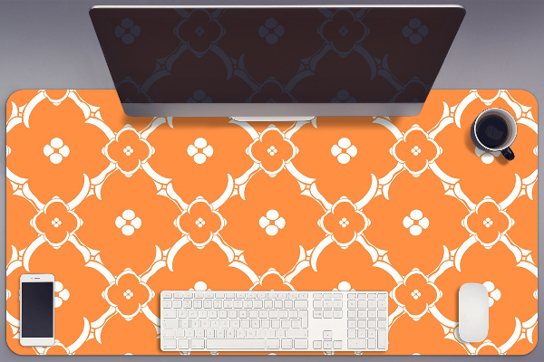Sous-main bureau Fleurs orange
