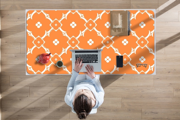 Sous-main bureau Fleurs orange